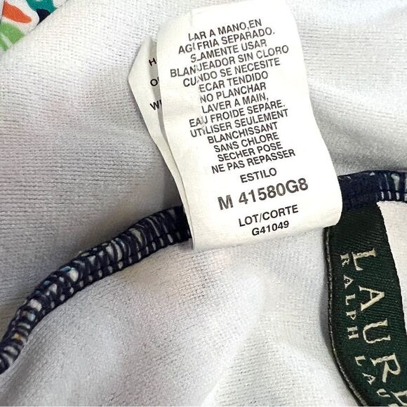 Lauren Ralph Lauren One Piece Paisley Swimsuit 10 Scoop Back Double Straps - Picture 8 of 10